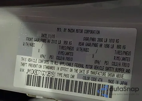 2016 Mazda Cx-3 Grand Touring from USA, damaged, VIN JM1DKBD71G0126151